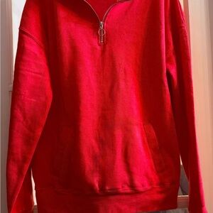MV Sport Men's Vibrant Red Zip-Up Sweater